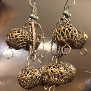 Elegant boho Bronze Dangle Earrings handmade